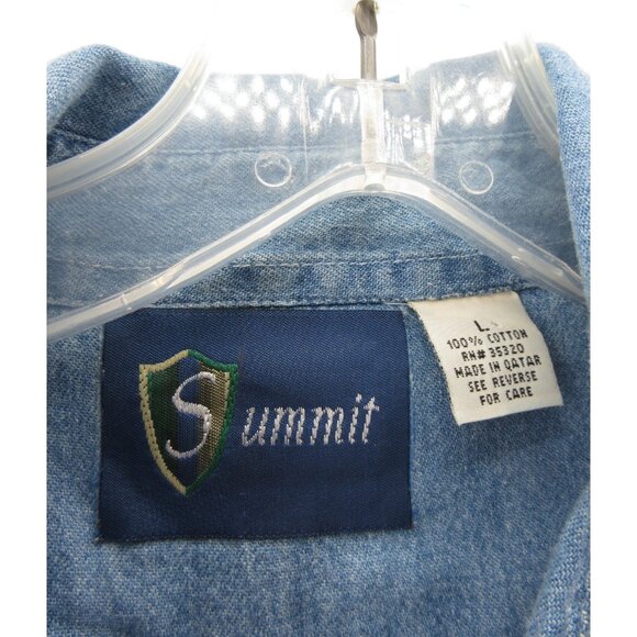 VINTAGE Looney Tunes Shirt Large Bugs Taz Daffy Warner Bros 90s Denim - Picture 11 of 13